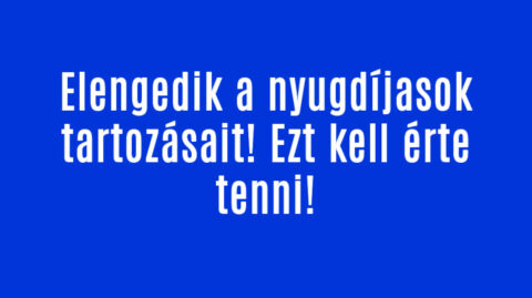 Elengedik a nyugdíjasok tartozásait! Ezt kell érte tenni!