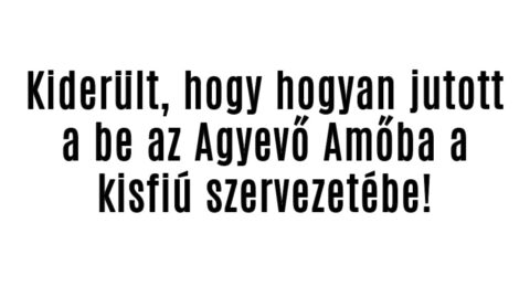 Kiderült hogy jutott a be az Agyevő Amőba a kisfiúba!
