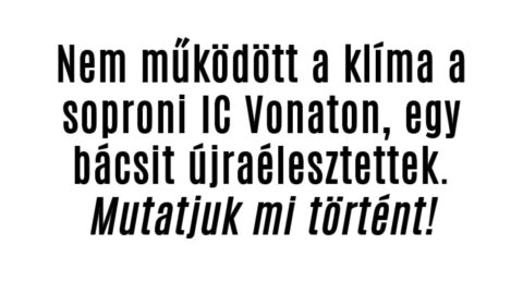 Nem működött a klíma a soproni IC-n, egy bácsit újraélesztettek.