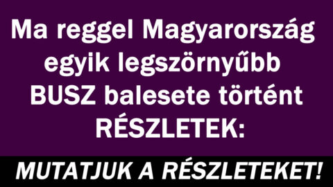 Legszörnyűbb BUSZ balesete történt