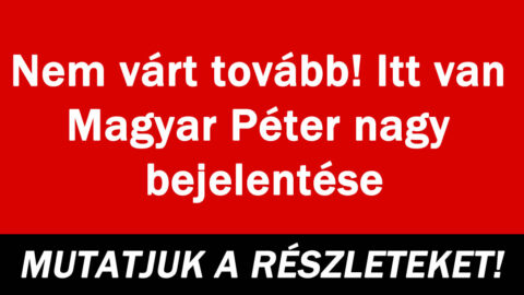 Nem várt tovább! Itt van Magyar Péter nagy bejelentése