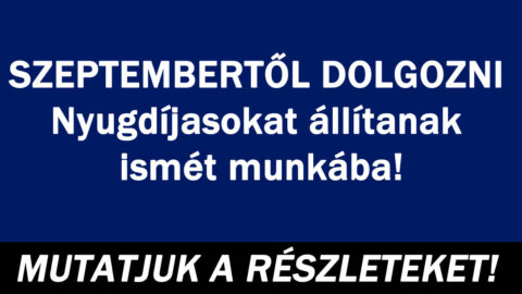 Nyugdíjasokat állítanának ismét munkába!