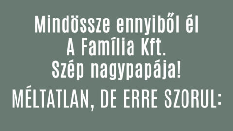 Mindössze ennyiből él A Família Kft. Szép nagypapája