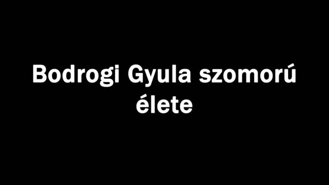 Bodrogi Gyula szomorú élete