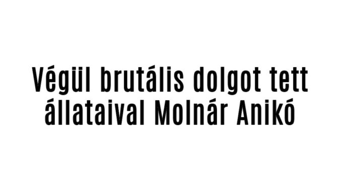 Végül brutális dolgot tett állataival Molnár Anikó