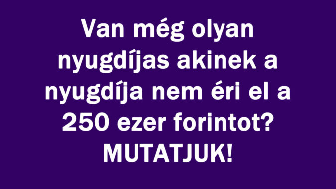 Van még olyan nyugdíjas akinek
