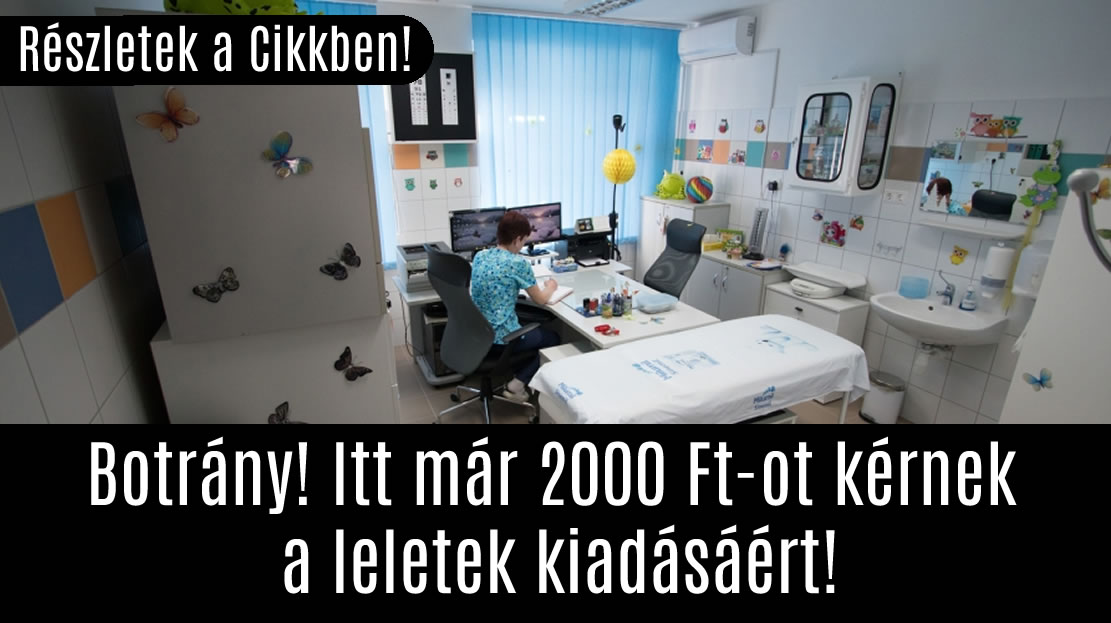 Botrány! Itt már 2000 Ft-ot kérnek a leletek kiadásáért!