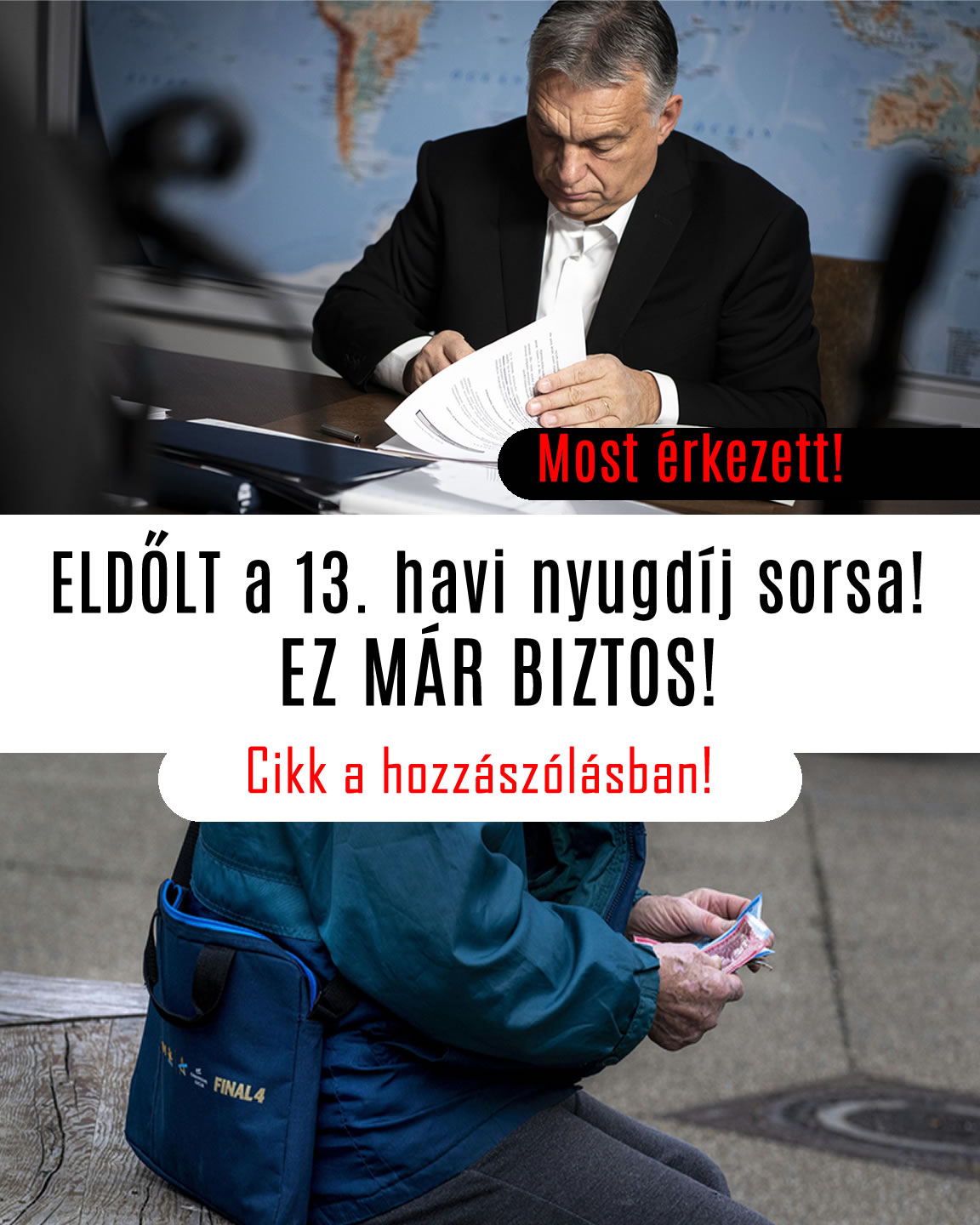 ELDŐLT a 13. havi nyugdíj sorsa! EZ MÁR BIZTOS!