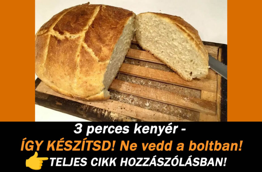 3 perces kenyér – ÍGY KÉSZÍTSD! Ne vedd a boltban!