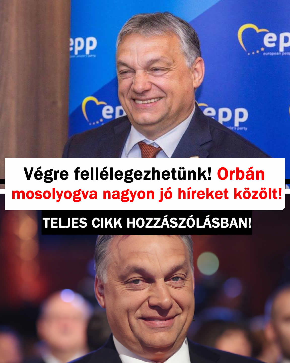 Végre fellélegezhetünk! Orbán mosolyogva nagyon jó híreket közölt!