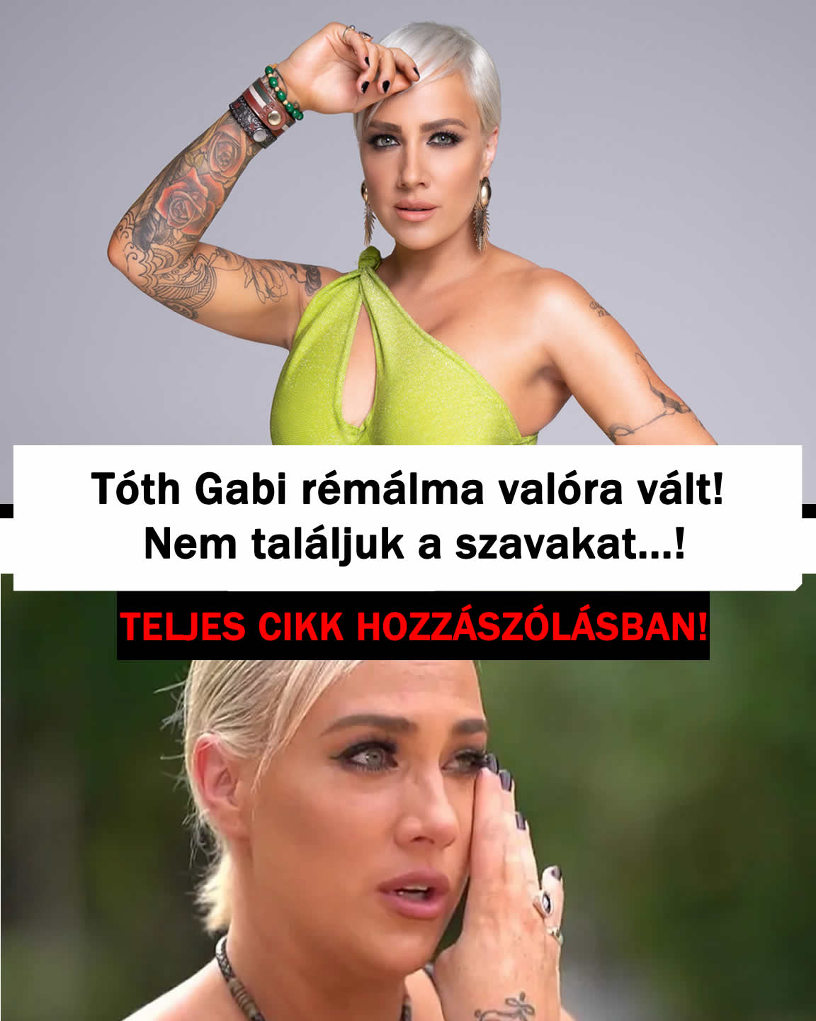 Tóth Gabi rémálma valóra vált! Nem találjuk a szavakat…!