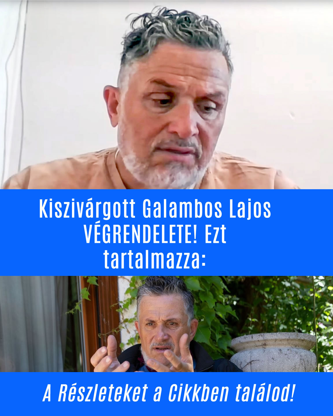 Kiszivárgott Galambos Lajos VÉGRENDELETE! Ezt tartalmazza!