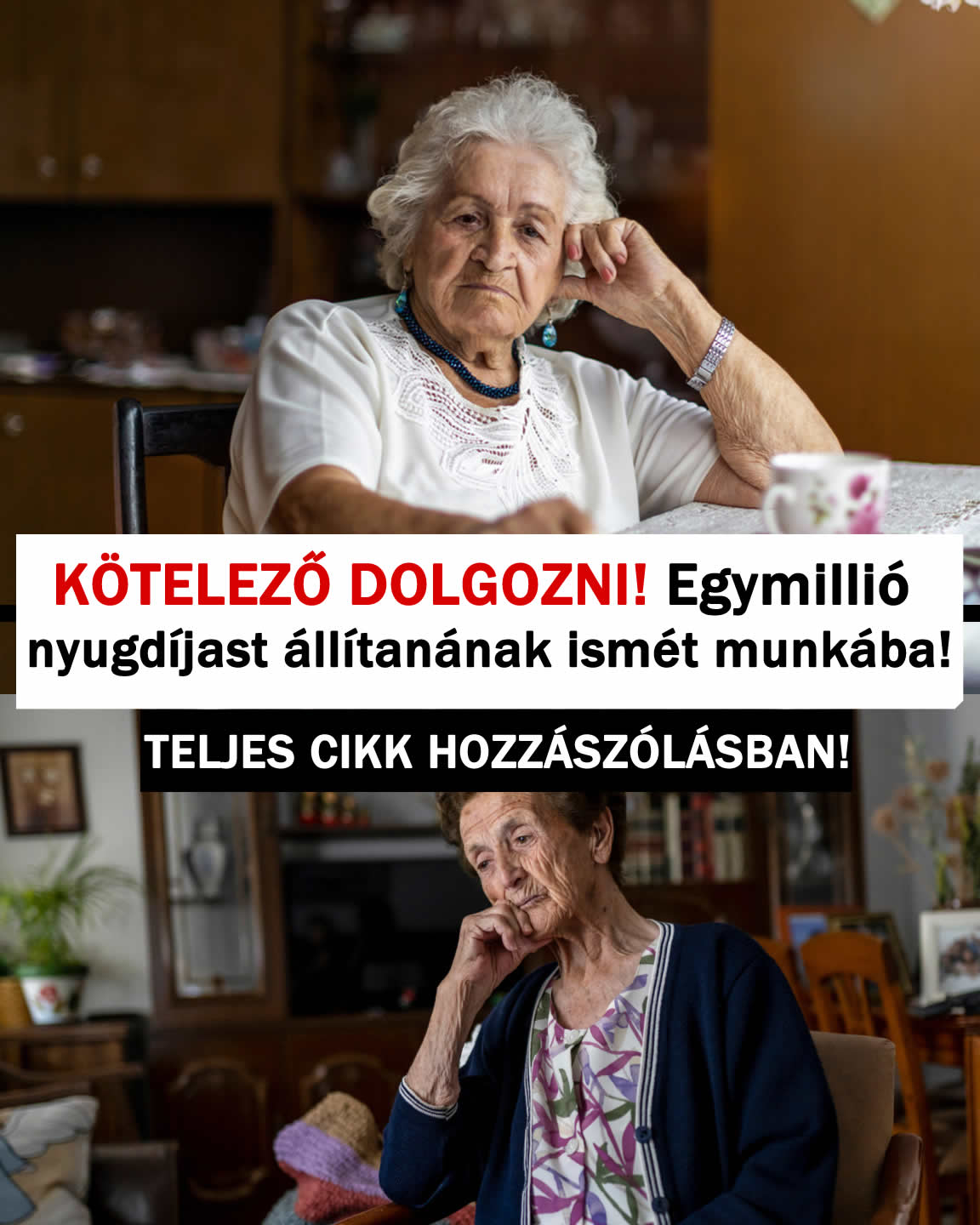 KÖTELEZŐ DOLGOZNI! Egymillió nyugdíjast állítanának ismét munkába!