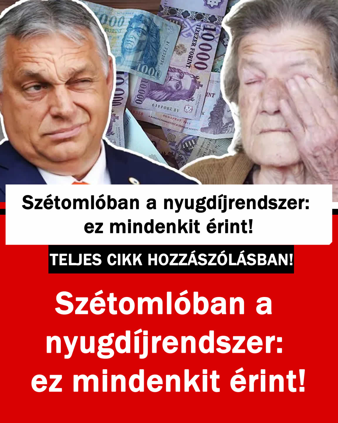 Szétomlóban a nyugdíjrendszer: ez mindenkit érint!