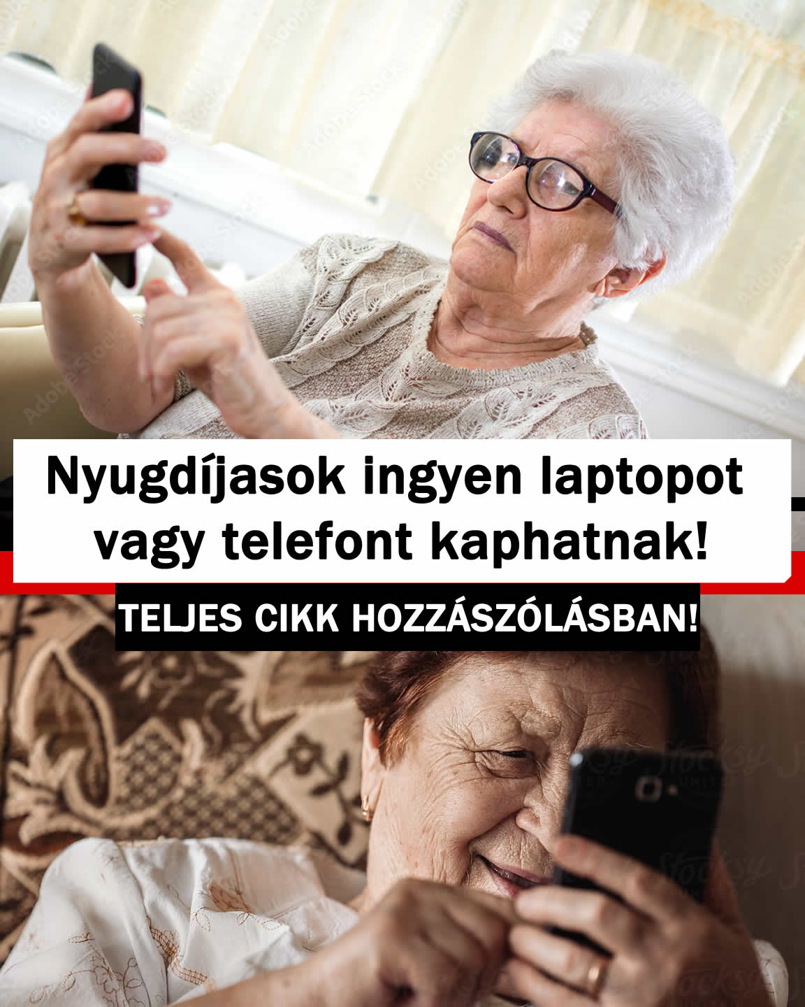 Nyugdíjasok ingyen laptopot vagy telefont kaphatnak!