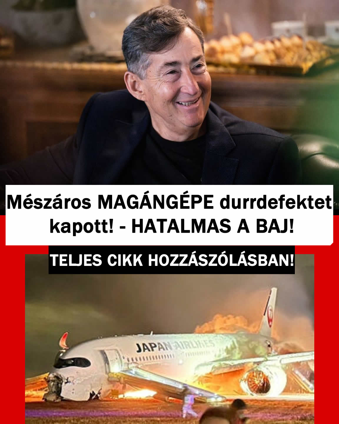 Mészáros MAGÁNGÉPE durrdefektet kapott! – HATALMAS A BAJ!