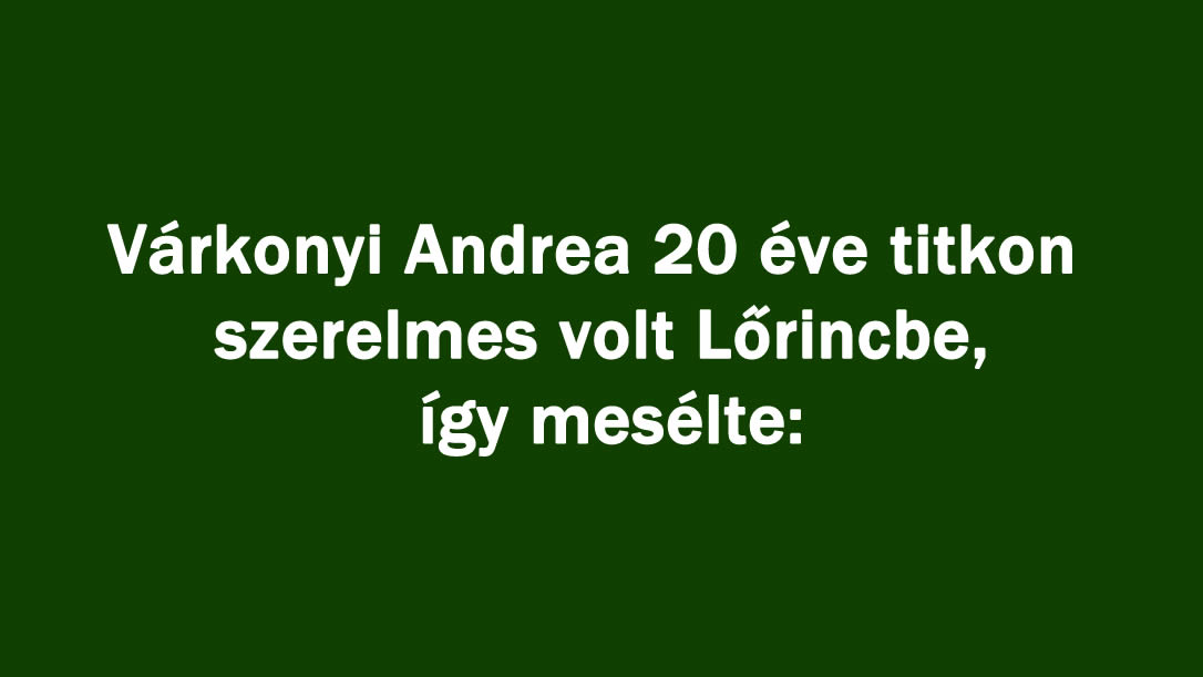 Várkonyi Andrea 20 éve titkon szerelmes volt Lőrincbe, így mesélte: