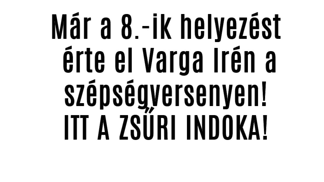 Már a 8.-ik helyezést érte el Varga Irén a szépségversenyen!