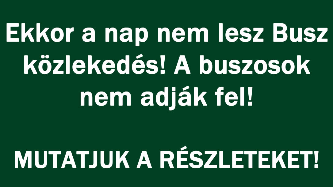 Ekkor a nap nem lesz Busz közlekedés! A buszosok nem adják fel!