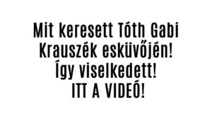 Mit keresett Tóth Gabi Krauszék esküvőjén! ITT A VIDEÓ!