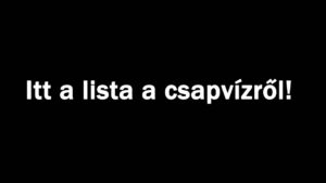 Itt a lista a csapvízről!