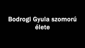Bodrogi Gyula szomorú élete