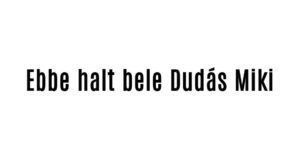 Ebbe halt bele Dudás Miki