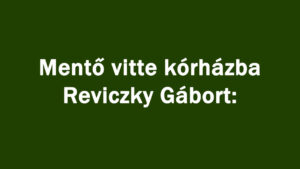 Mentő vitte kórházba Reviczky Gábort: