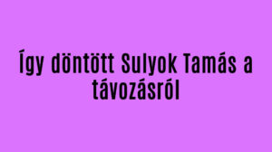 Így döntött Sulyok Tamás a távozásról