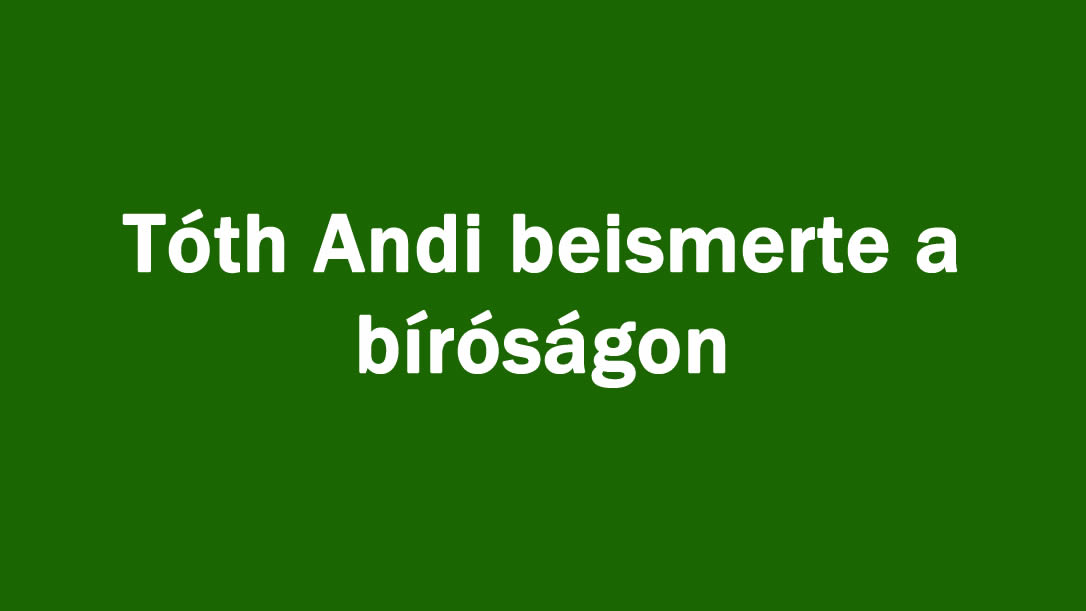 Tóth Andi beismerte a bíróságon