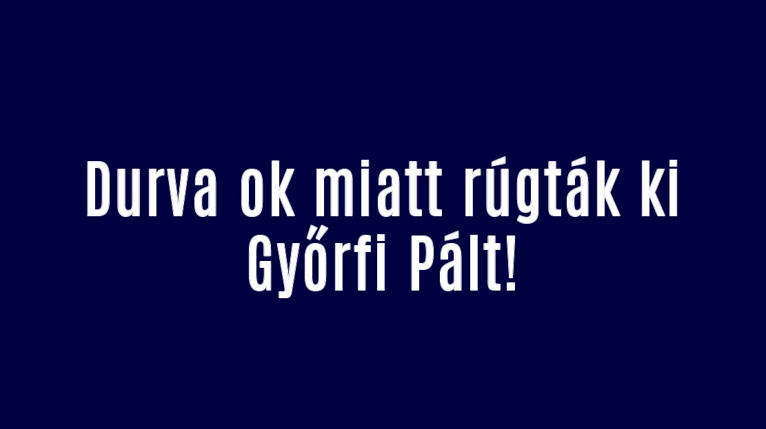 Durva ok miatt rúgták ki Győrfi Pált!